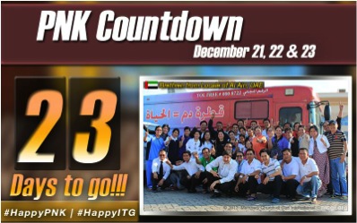 The International Thanksgiving (Thanksgiving of the Body) countdown photo includes the number of days remaining before the International Thanksgiving together with a photo of the brethren from key MCGI chapters around the world.
