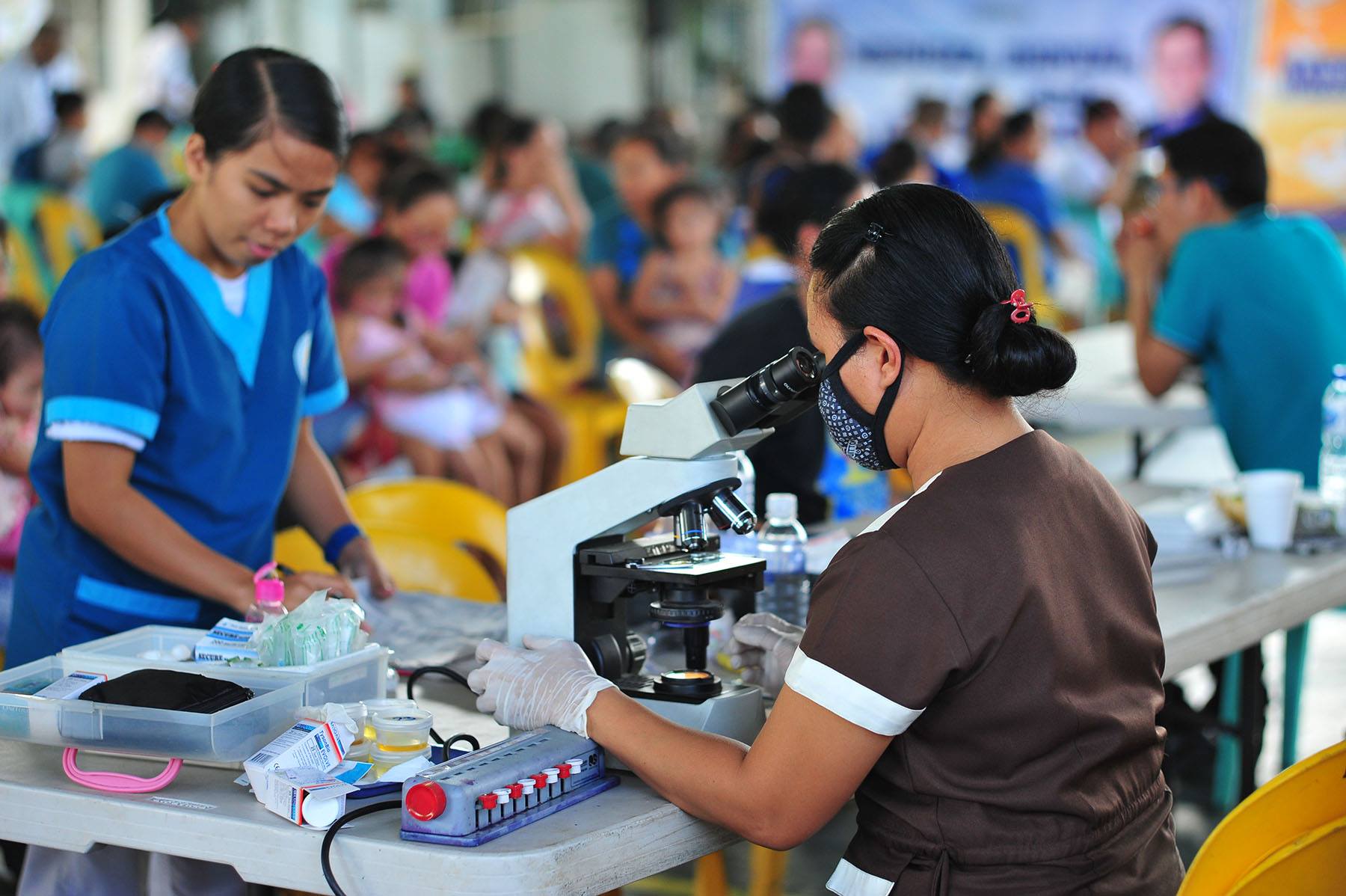 MCGI regularly holds medical missions in different parts of the country and makes use of laboratory equipment to quickly and accurately get results to patients for free, such as in this medical mission held in Paranaque City last July. (MCGI/PVI Jun Rapanan)