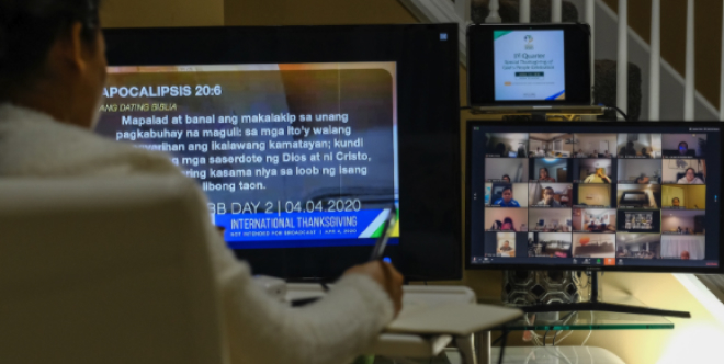 Brethren attending Bible Study online.