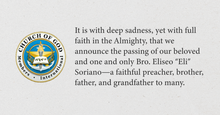 Bro. Eli Soriano Rests - Official Statement of the Members Church of God International