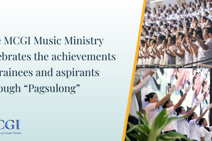 The image shows some MCGI Music Ministry members and the title of the article