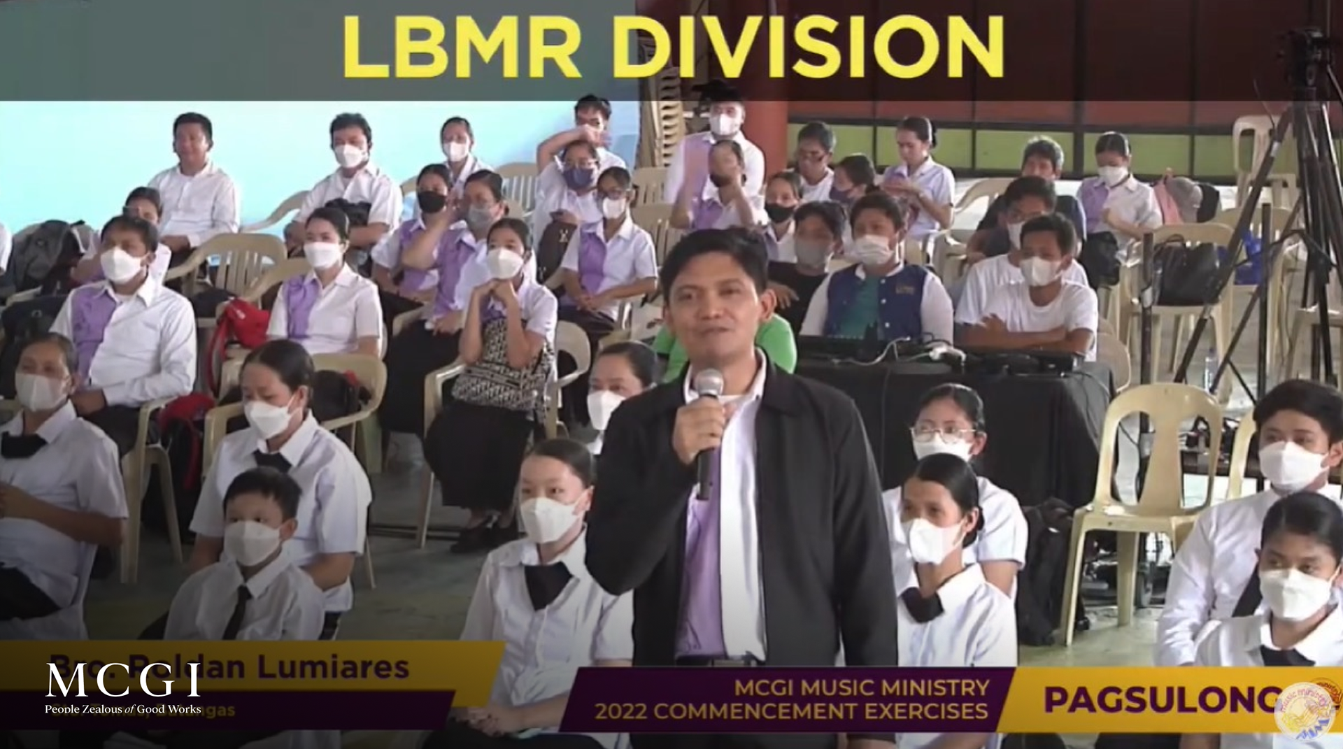 Photo shows the LBMR Division on screen, another venue of the Pagsulong 2022 with in-person gathering